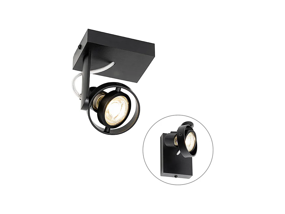 Spot de plafond moderne noir orientable GU10 50mm - Master