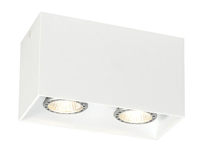 Spot en saillie design blanc 2 lumières GU10 50mm - Qubo