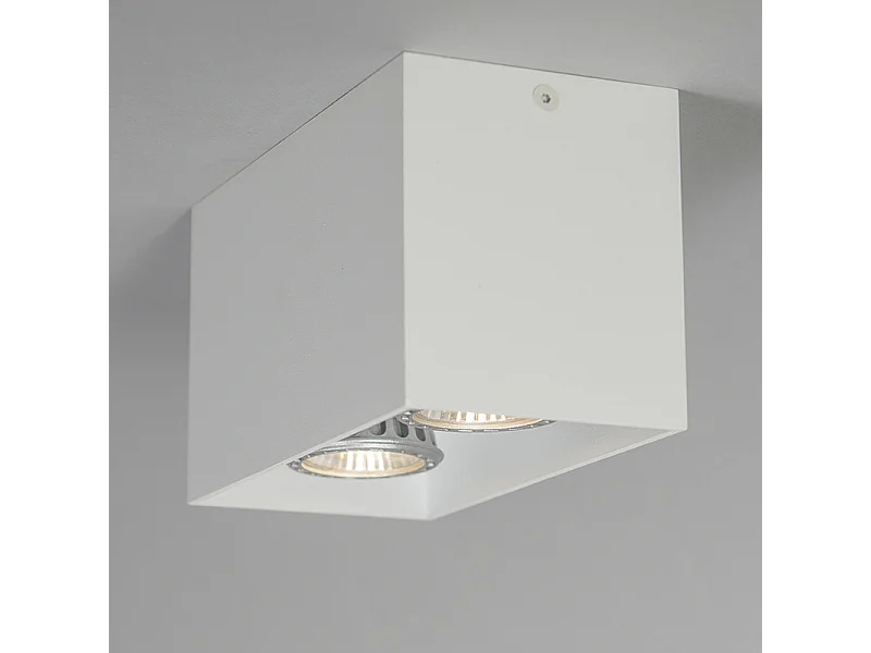 Spot en saillie design blanc 2 lumières GU10 50mm - Qubo