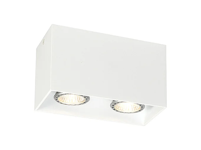 Spot en saillie design blanc 2 lumières GU10 50mm - Qubo