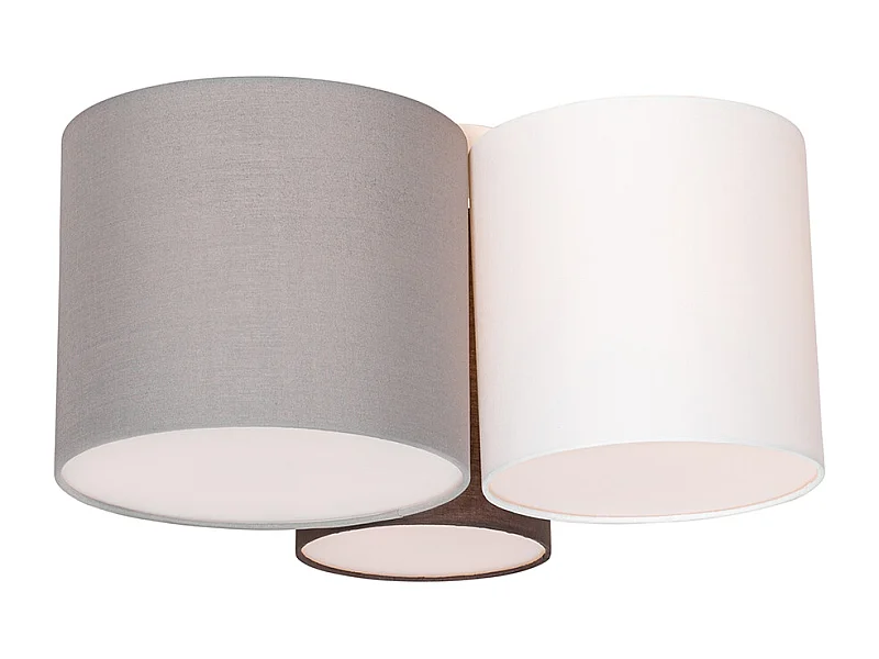 Plafonnier blanc gris et marron 3 lumières - Multidrum