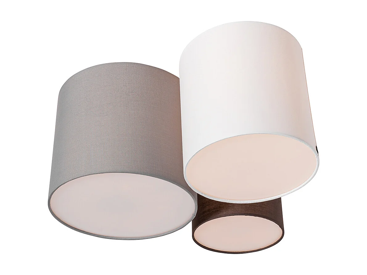 Plafonnier blanc gris et marron 3 lumières - Multidrum