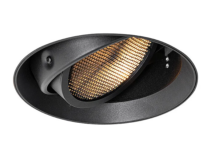 Spot encastré moderne noir GU10 AR111 rond sans enjoliveur - Oneon Honey