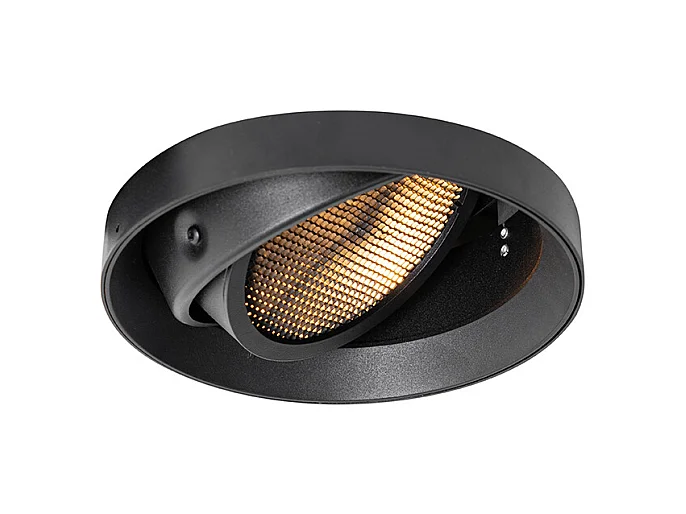 Spot encastré moderne noir GU10 AR111 rond sans enjoliveur - Oneon Honey