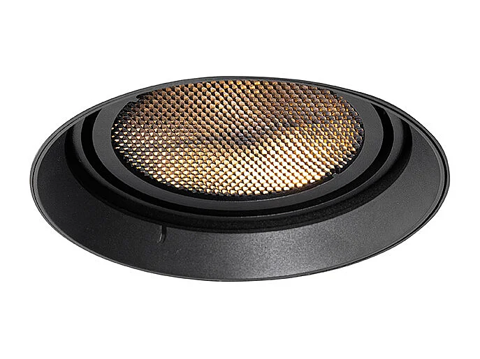 Spot encastré moderne noir GU10 AR111 rond sans enjoliveur - Oneon Honey