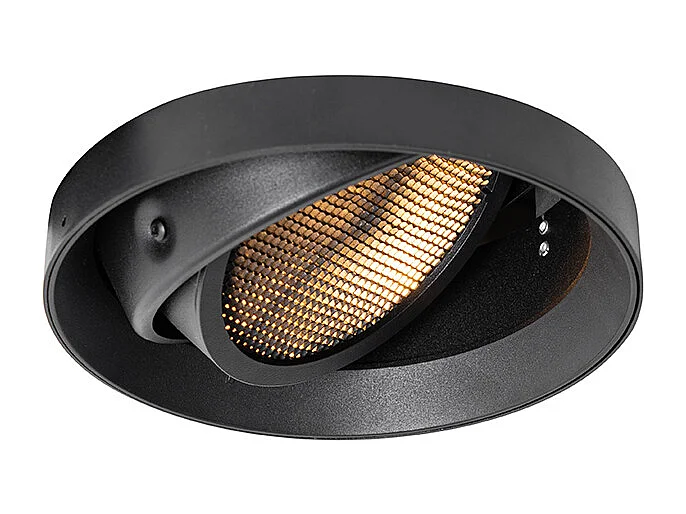 Spot encastré moderne noir GU10 AR111 rond sans enjoliveur - Oneon Honey