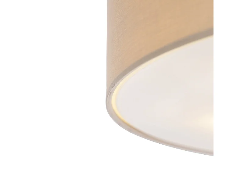 Plafonnier rond rustique beige 50 cm - Drum