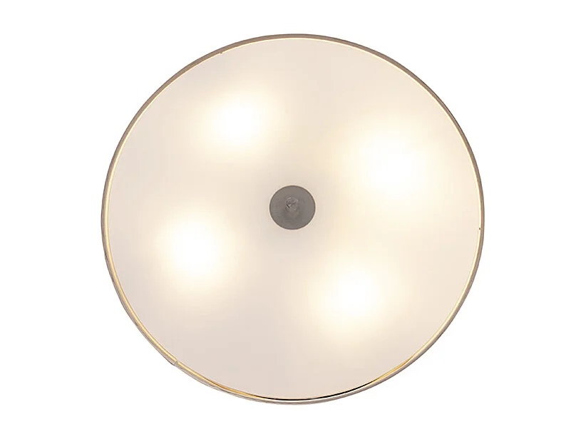 Plafonnier rond rustique beige 50 cm - Drum