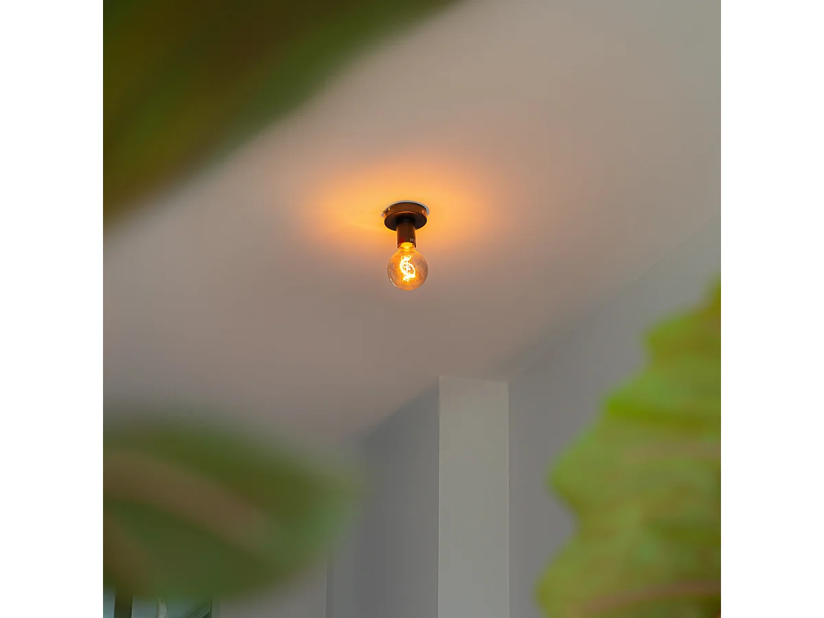 Plafonnier moderne noir 9 cm - Facil