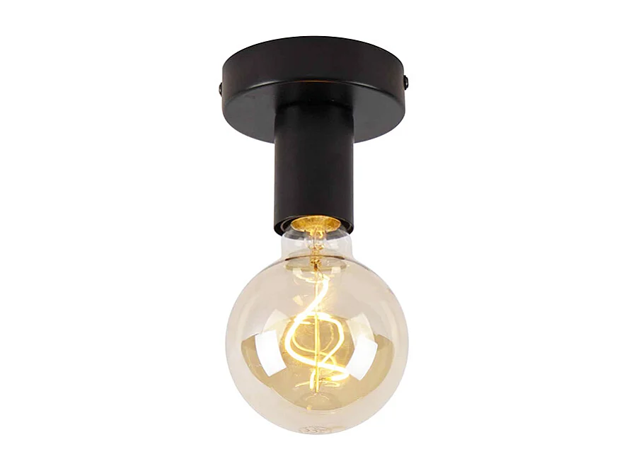 Plafonnier moderne noir 9 cm - Facil