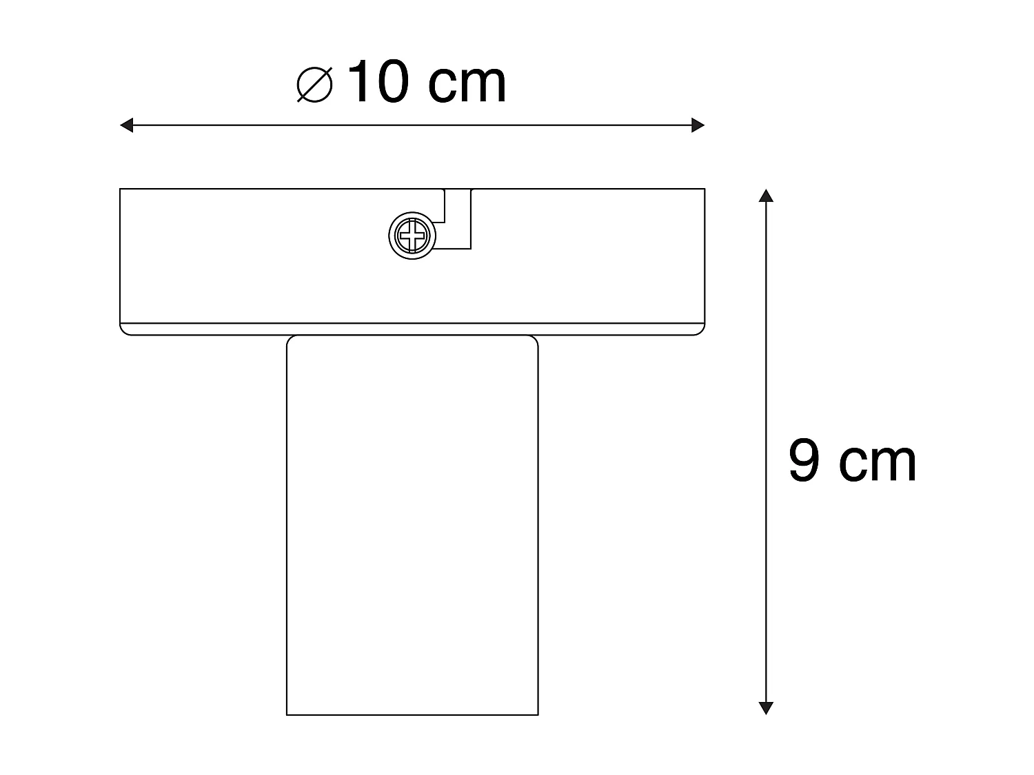 Plafonnier moderne noir 9 cm - Facil