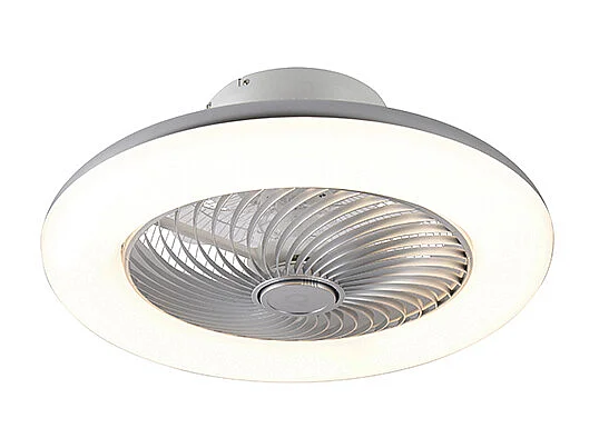 Ventilateur de plafond design argent dimmable - Clima