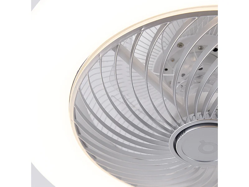 Ventilateur de plafond design argent dimmable - Clima
