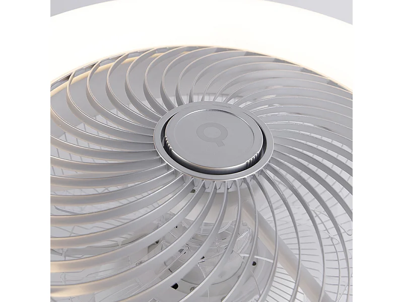 Ventilateur de plafond design argent dimmable - Clima