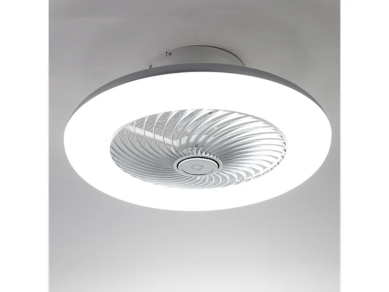 Ventilateur de plafond design argent dimmable - Clima