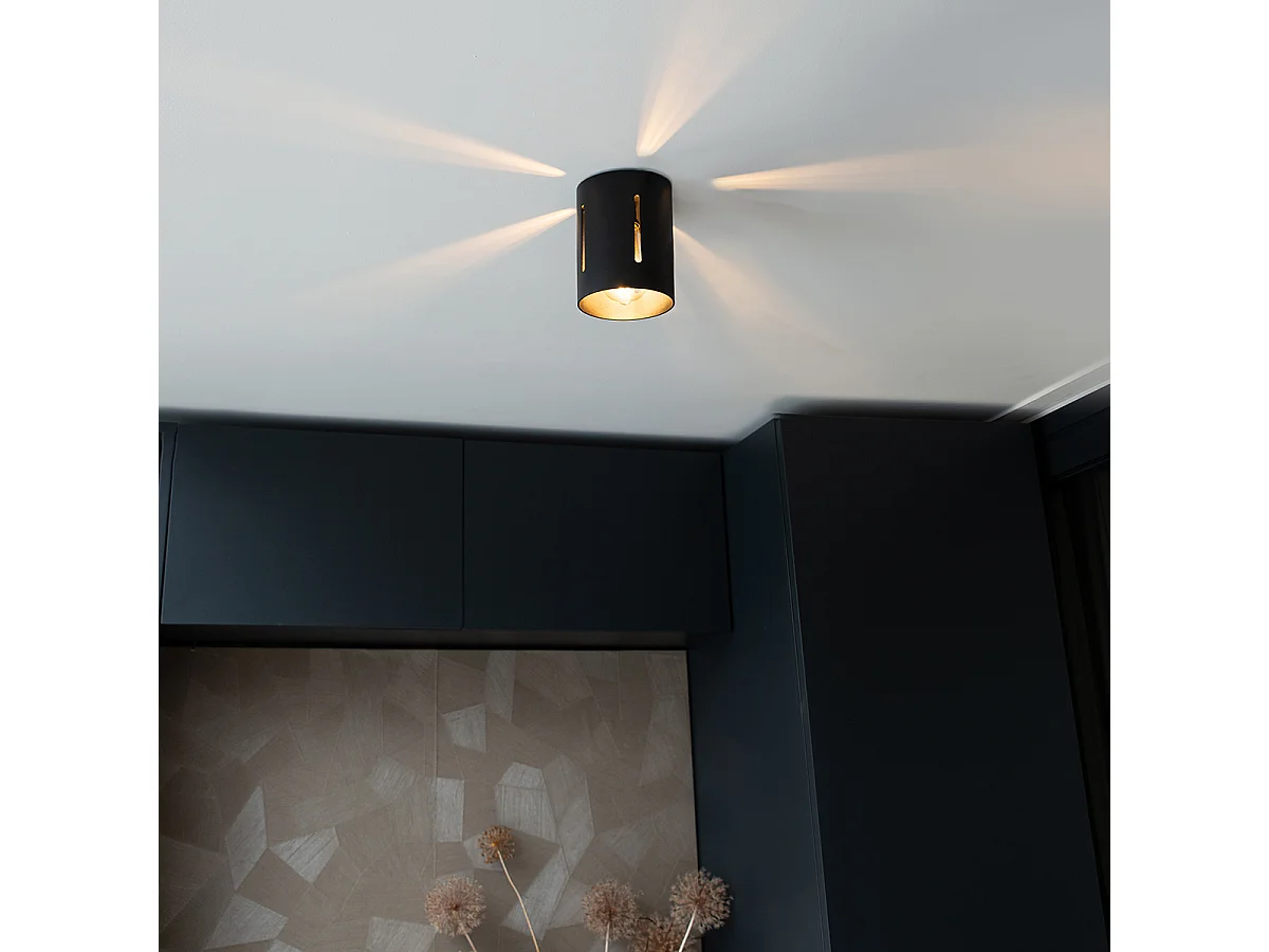 Plafonnier design noir avec effet de lumière - Yana