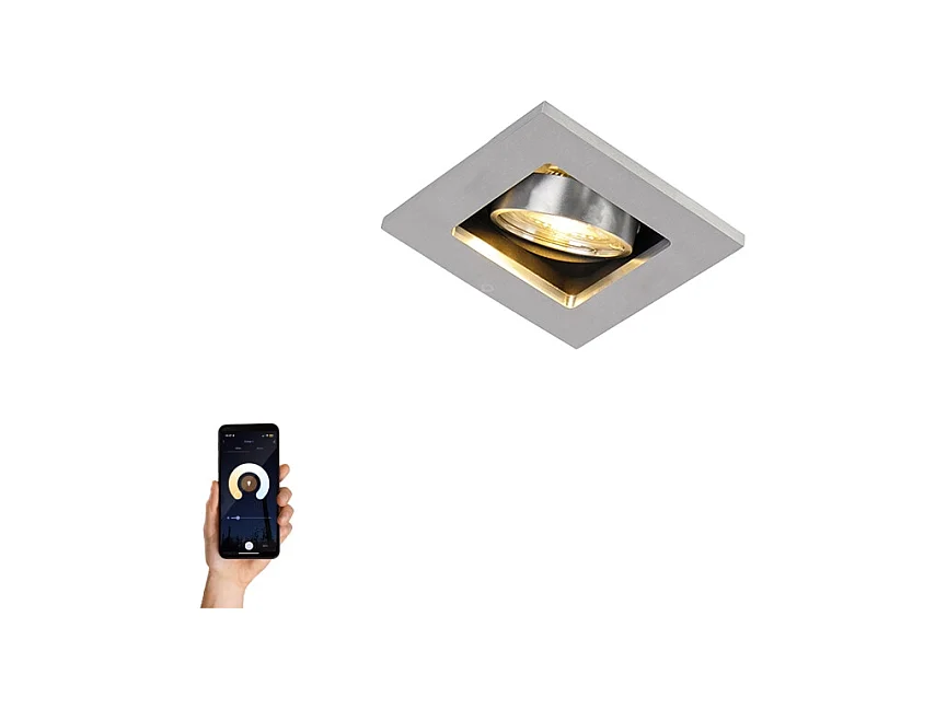 Spot encastrable intelligent aluminium avec WiFi GU10 inclinable - Qure