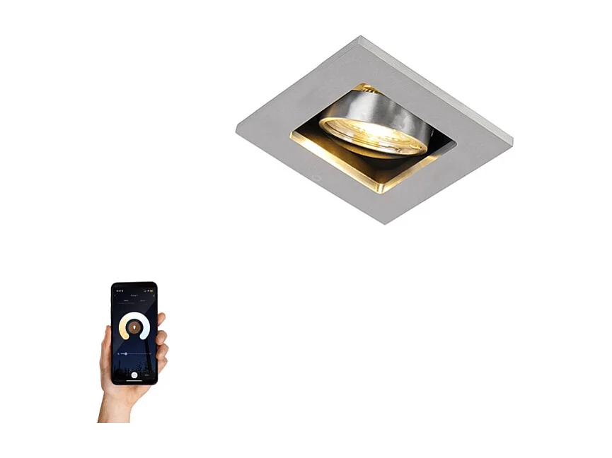 Spot encastrable intelligent aluminium avec WiFi GU10 inclinable - Qure