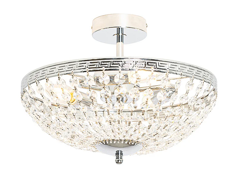 Plafonnier classique en acier avec cristal 3 lumières - Mondrian