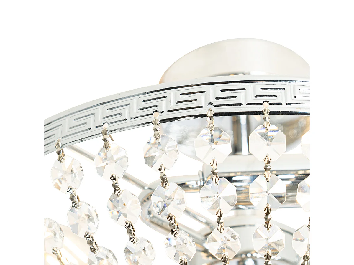 Plafonnier classique en acier avec cristal 3 lumières - Mondrian