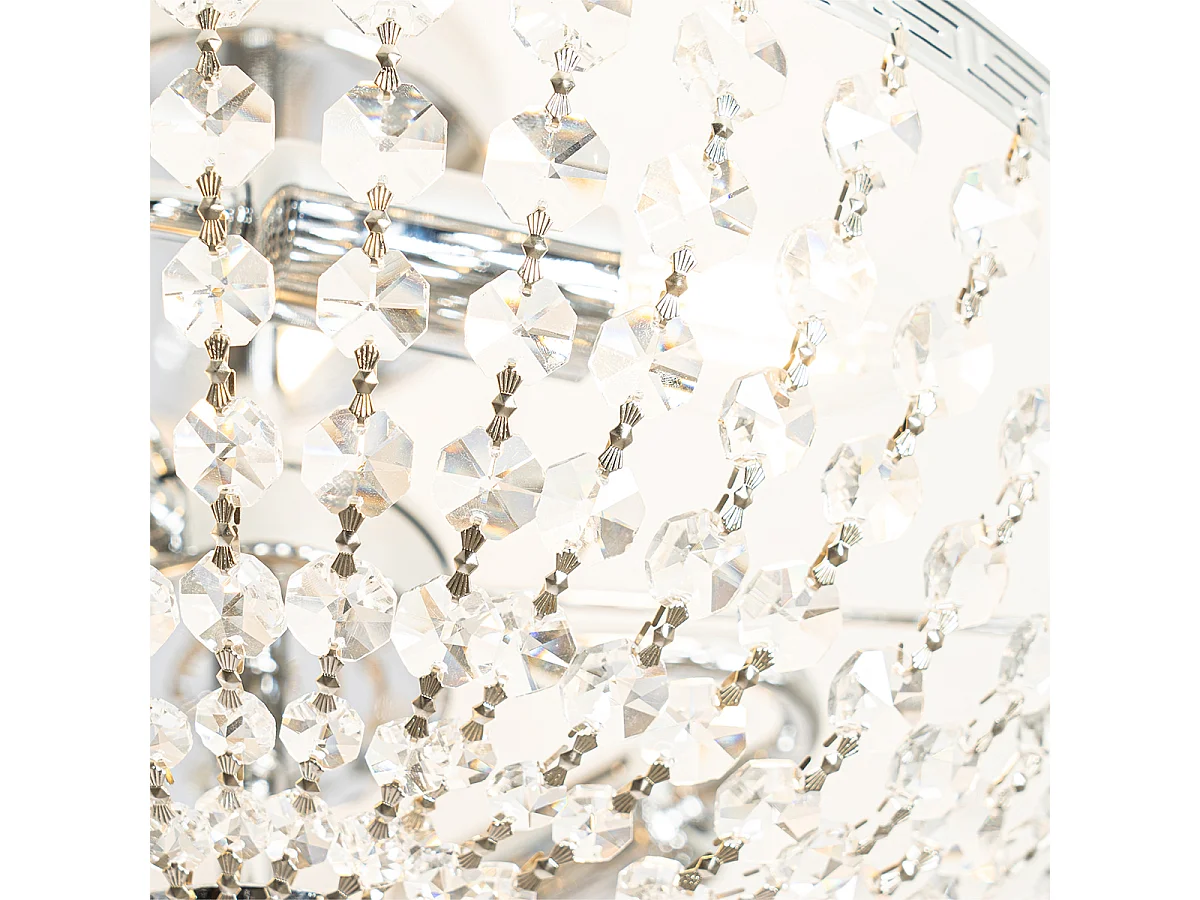 Plafonnier classique en acier avec cristal 3 lumières - Mondrian