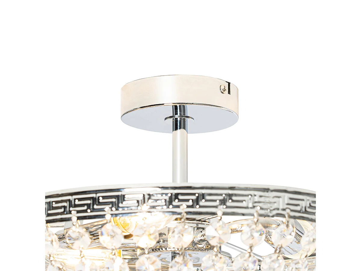 Plafonnier classique en acier avec cristal 3 lumières - Mondrian