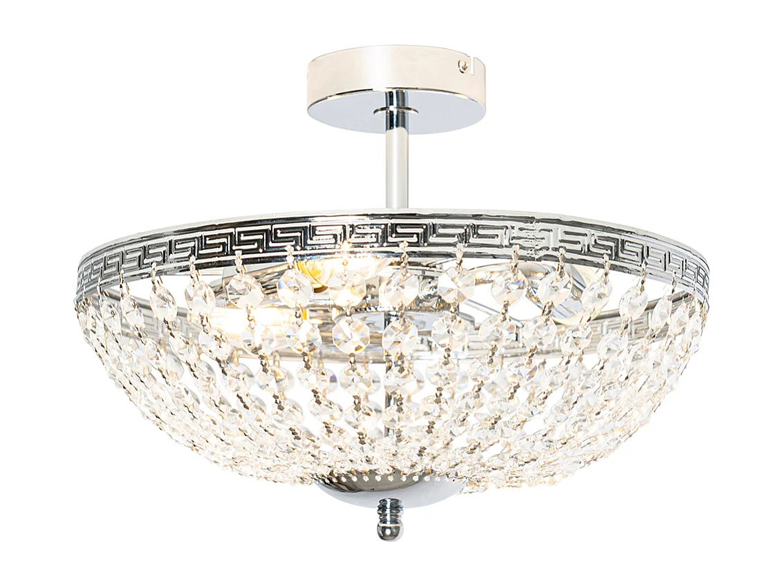 Plafonnier classique en acier avec cristal 3 lumières - Mondrian