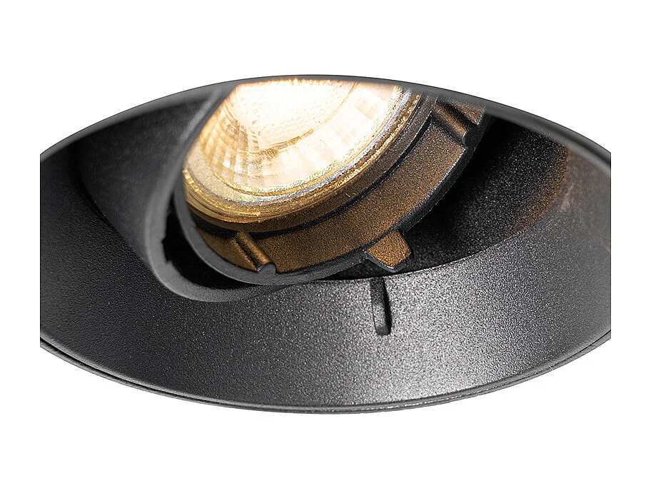 Spot encastré moderne noir GU10 rond sans bordure - Oneon