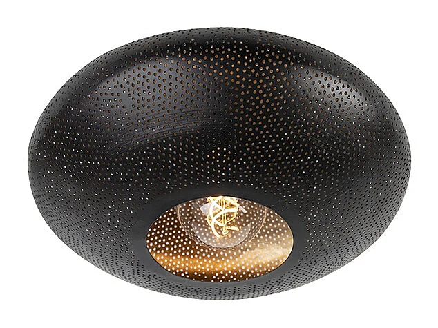 Plafonnier oriental noir et or 40 cm - Radiance