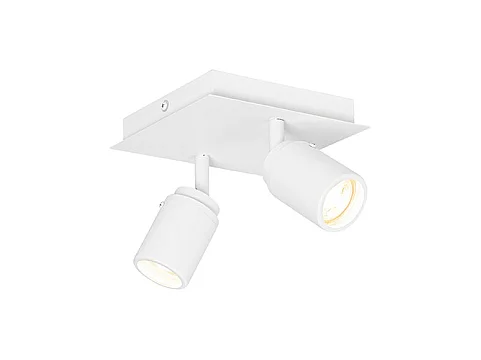 Spot de salle de bain moderne carré blanc 2 lumières IP44 - Ducha