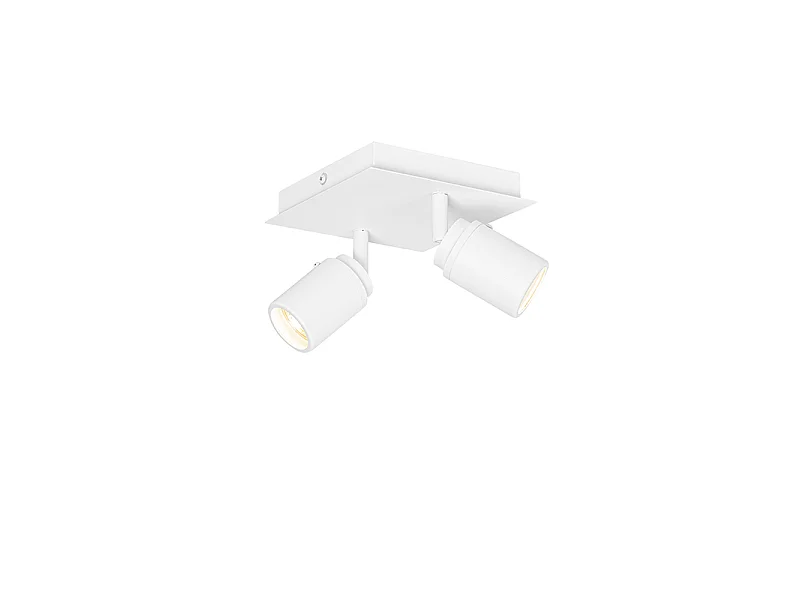 Spot de salle de bain moderne blanc carré 2 lumières IP44 - Ducha
