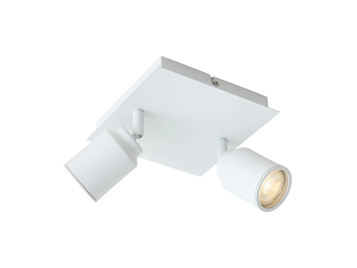 Spot de salle de bain moderne blanc carré 2 lumières IP44 - Ducha