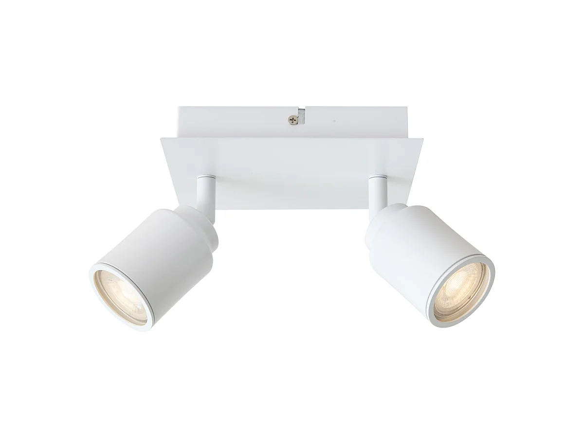 Spot de salle de bain moderne blanc carré 2 lumières IP44 - Ducha
