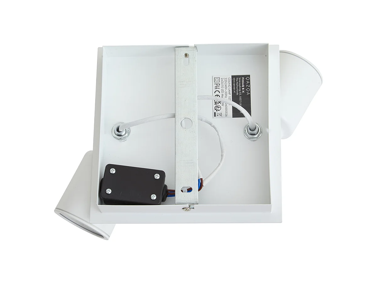 Spot de salle de bain moderne blanc carré 2 lumières IP44 - Ducha