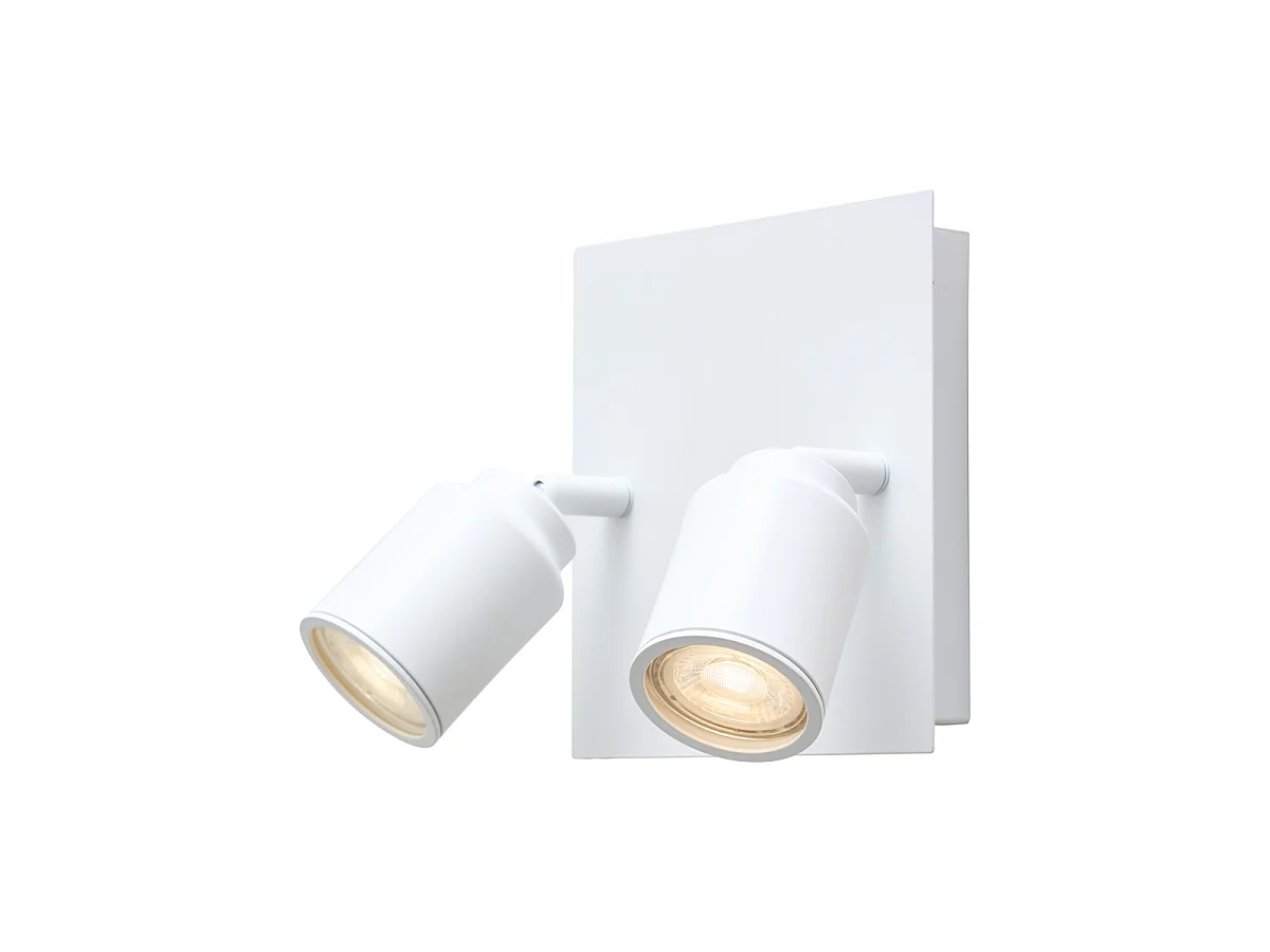Spot de salle de bain moderne blanc carré 2 lumières IP44 - Ducha