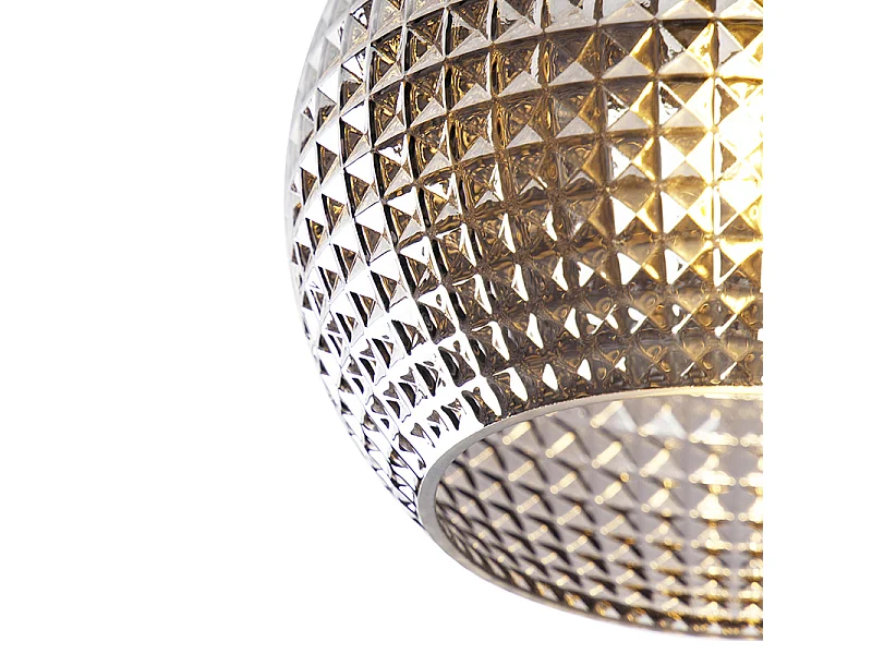 Plafonnier Art Déco noir avec verre fumé - Sphere