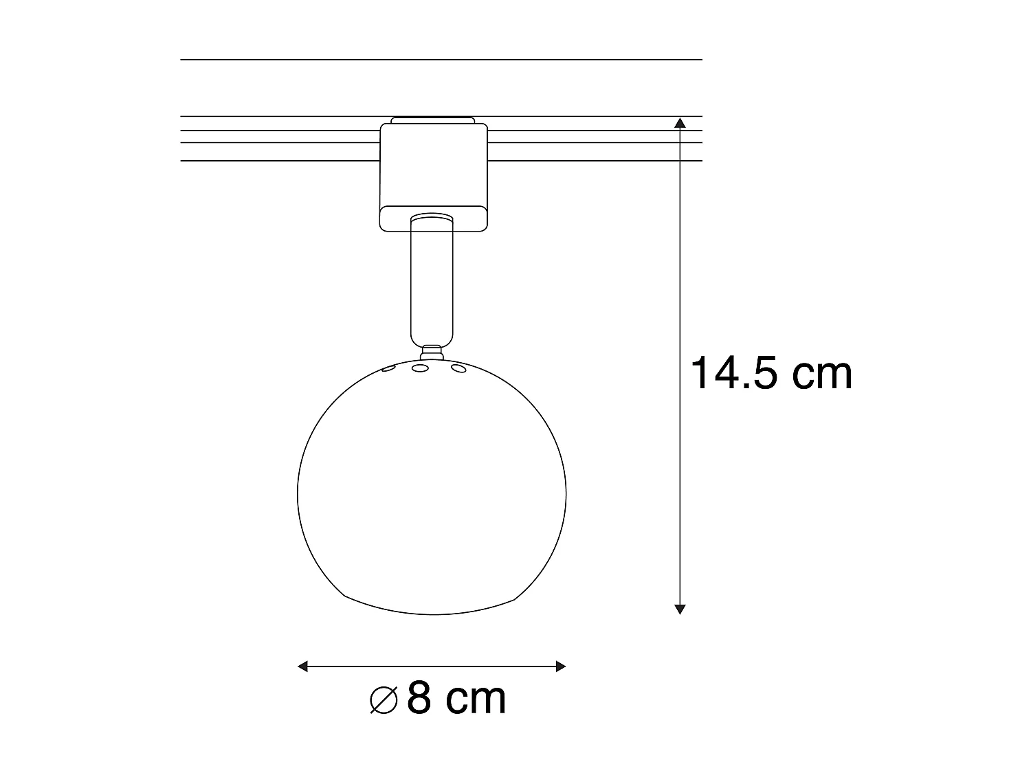 Spot sur rail noir monophasé - Gissi