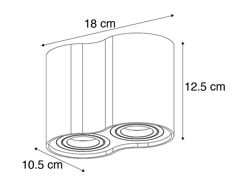 Spot moderne blanc orientable - Rondoo Duo