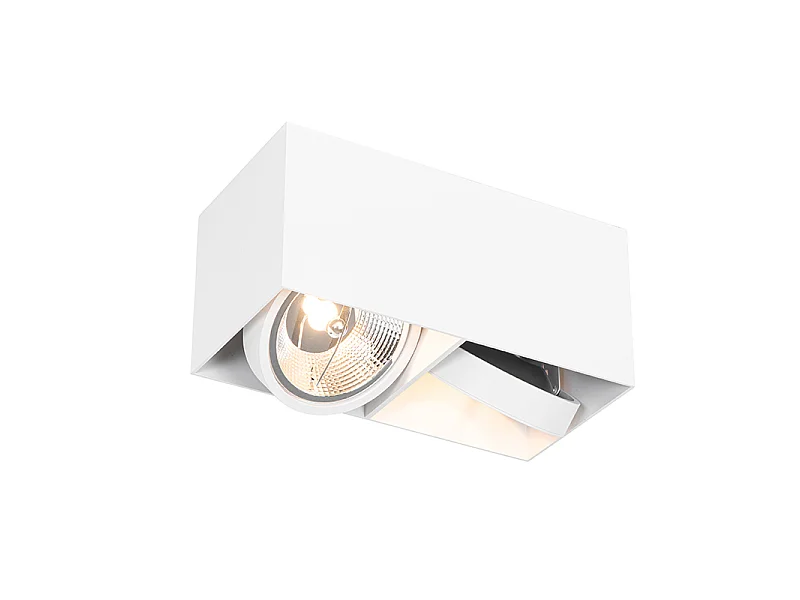Spot design avec AR111 rectangulaire 2 lumières - Box