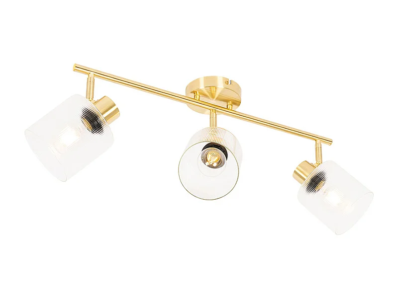 Spot de plafond doré avec verre 3 lumières orientable - Laura