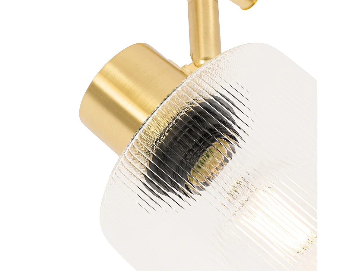 Spot de plafond doré avec verre 3 lumières orientable - Laura