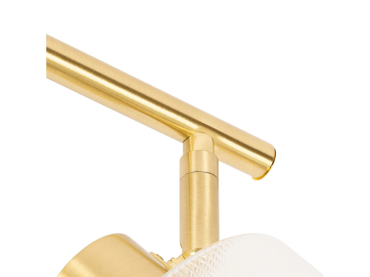 Spot de plafond doré avec verre 3 lumières orientable - Laura