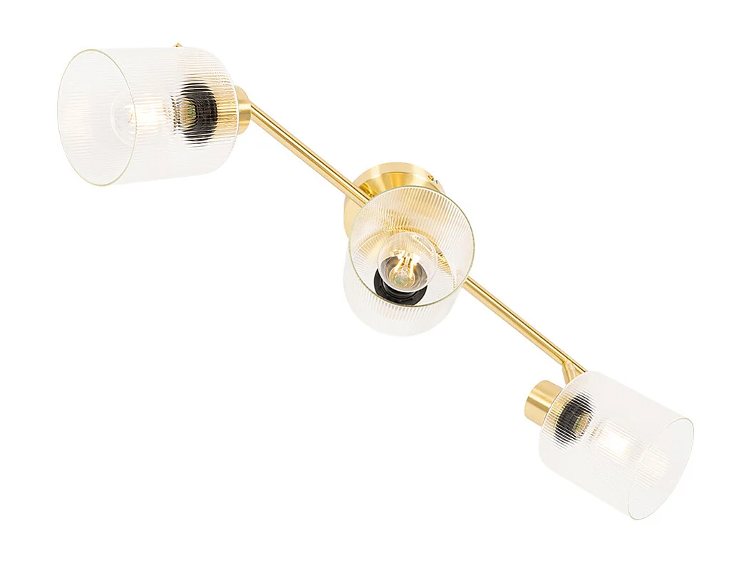 Spot de plafond doré avec verre 3 lumières orientable - Laura