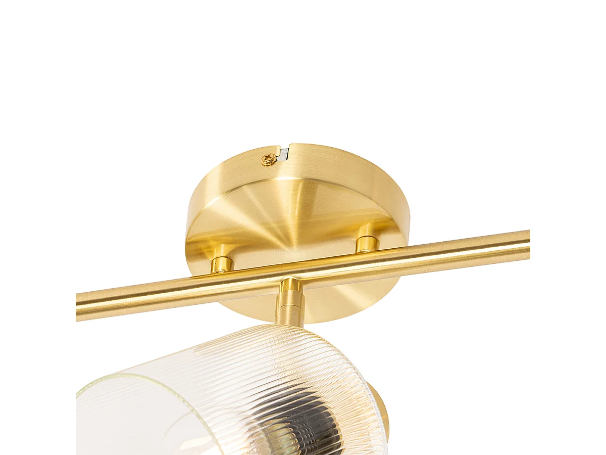 Spot de plafond doré avec verre 3 lumières orientable - Laura