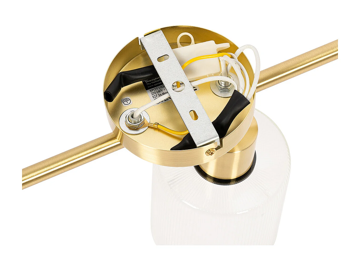 Spot de plafond doré avec verre 3 lumières orientable - Laura