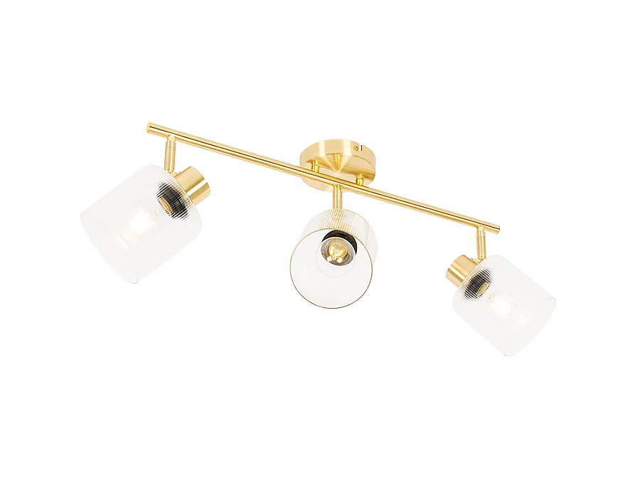 Spot de plafond doré avec verre 3 lumières orientable - Laura