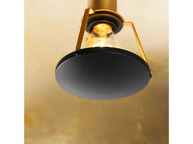 Plafonnier vintage noir avec or 60 cm - Emilienne Novo