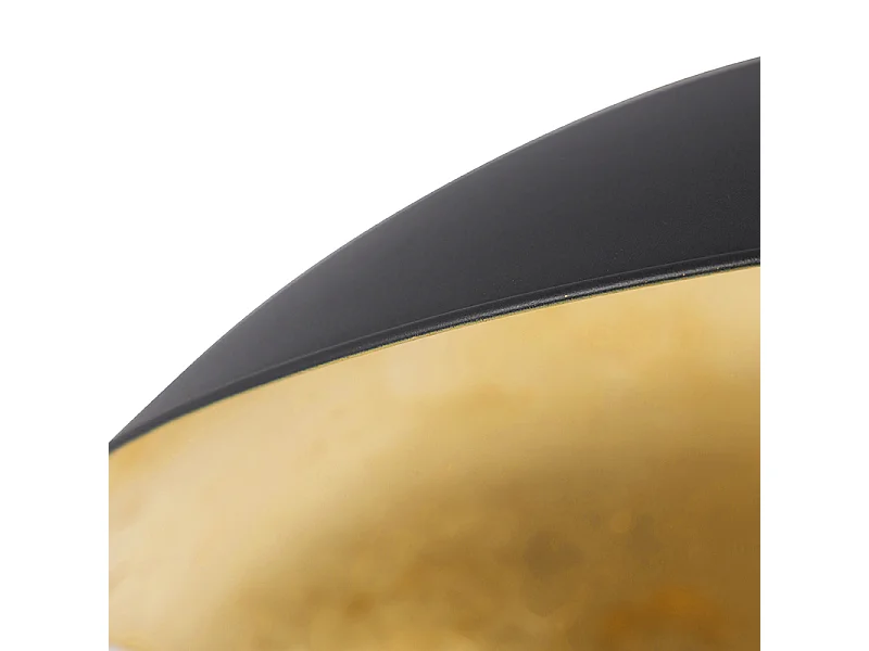 Plafonnier vintage noir avec or 60 cm - Emilienne Novo