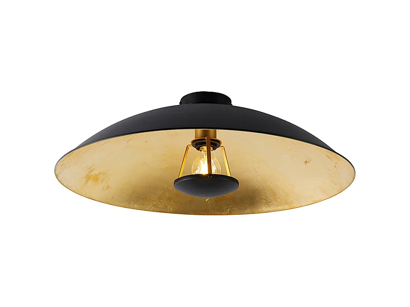 Plafonnier vintage noir avec or 60 cm - Emilienne Novo