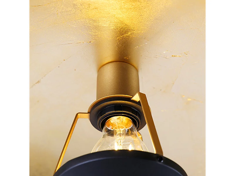 Plafonnier vintage noir avec or 60 cm - Emilienne